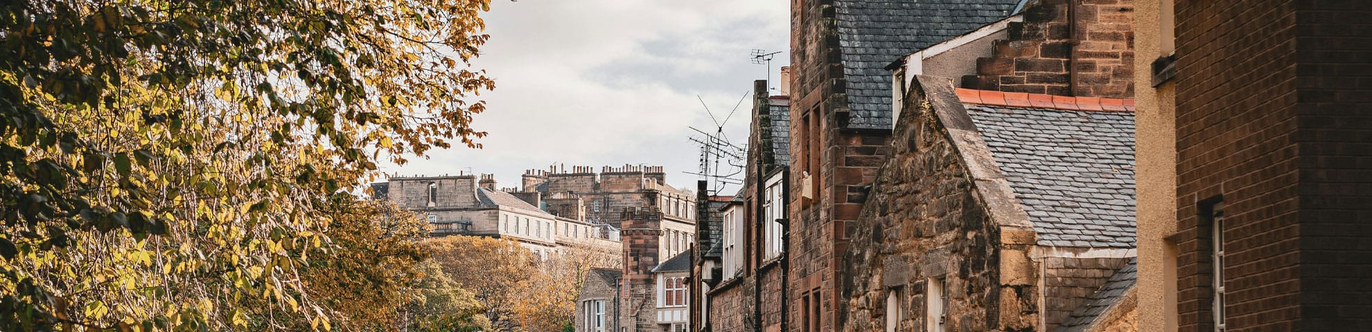 Photo of a street in Scotland during autumn